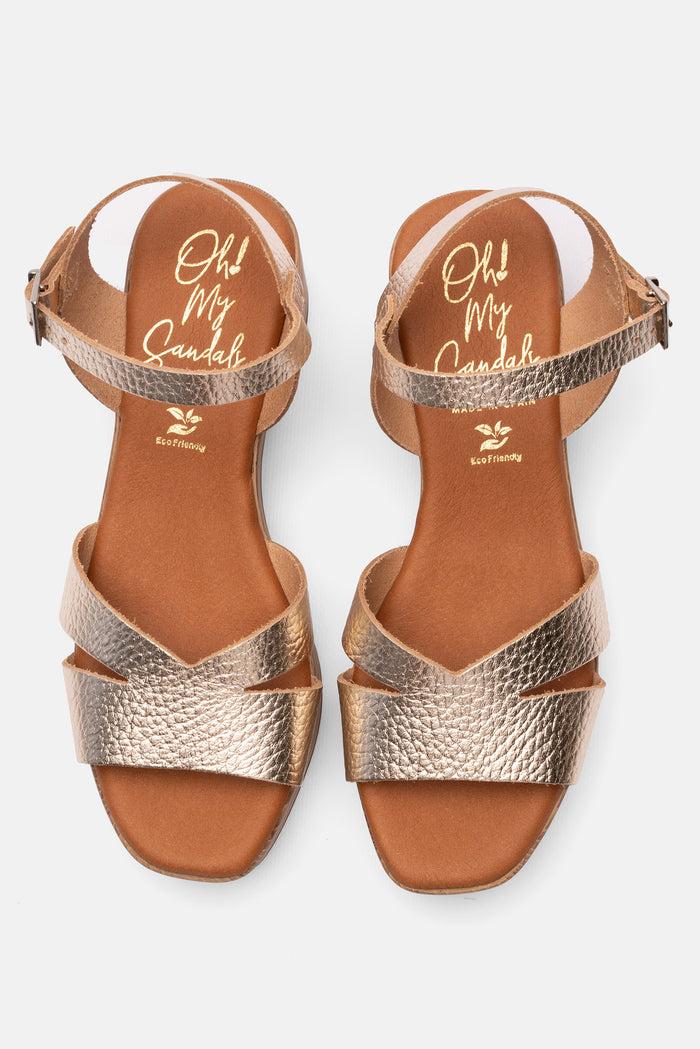 oh my sandals Sandalia Mujer Piel Pamela Champán Precios de Black Friday