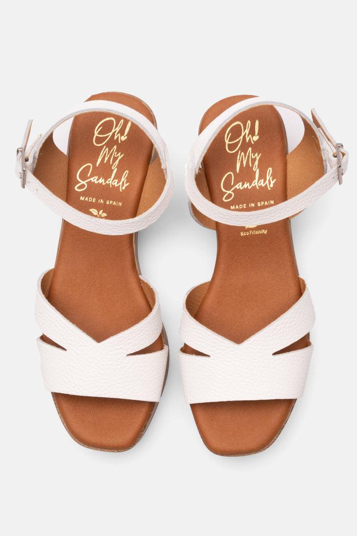 oh my sandals Sandalia Mujer Piel Pamela Blanco En oferta