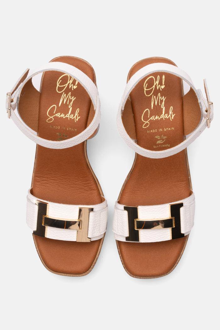 oh my sandals Sandalia Mujer Piel Rosalía Blanco Descuentos del mes