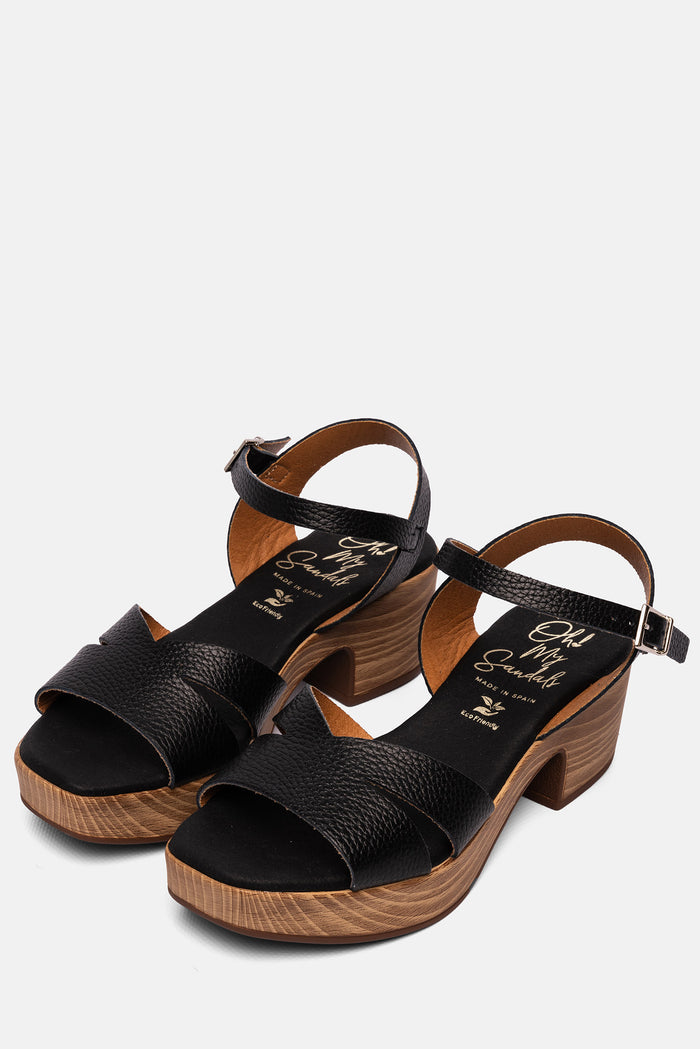 oh my sandals Sandalia Mujer Piel Pamela Negro Descuento por venta flash