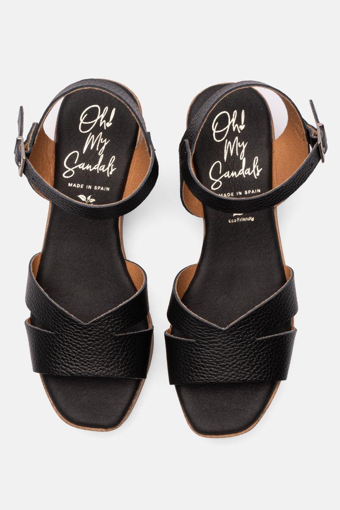 oh my sandals Sandalia Mujer Piel Pamela Negro Descuento por venta flash