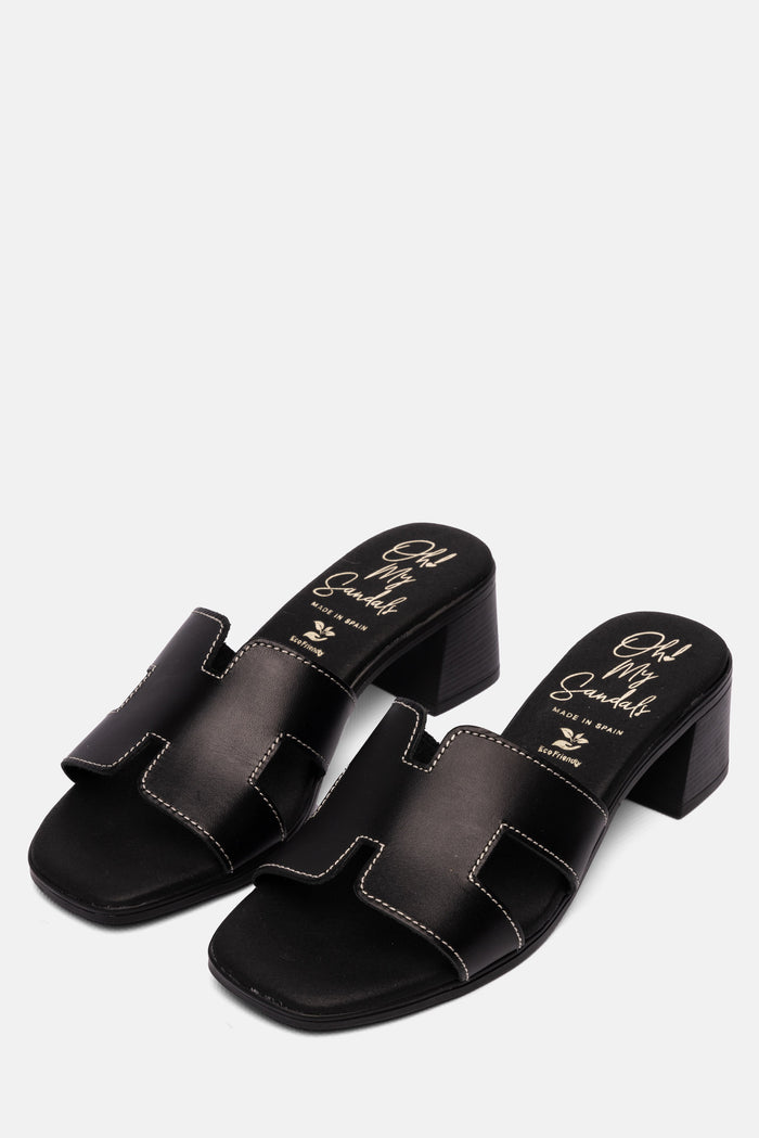 oh my sandals Sandalia Mujer Piel Nancy Negro Ofertas especiales