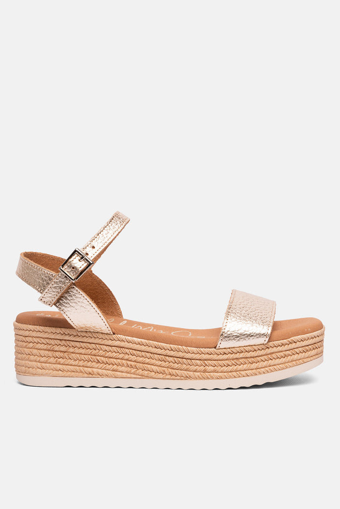 oh my sandals Sandalia Mujer Piel Zoe Champán Rebajas de fin de temporada
