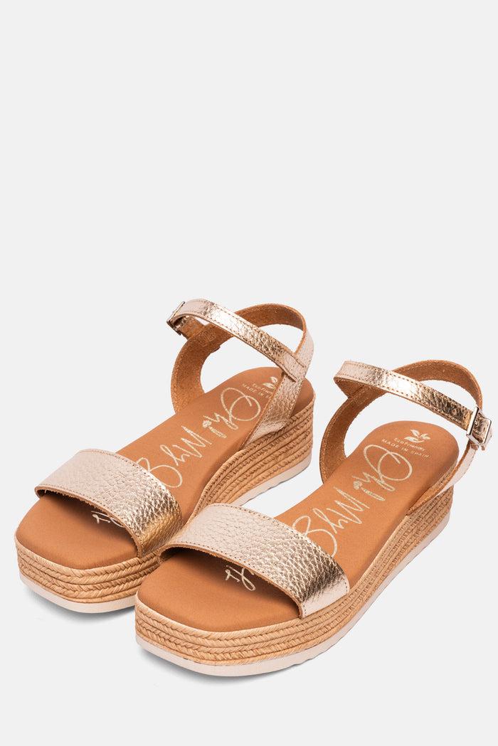 oh my sandals Sandalia Mujer Piel Zoe Champán Rebajas de fin de temporada