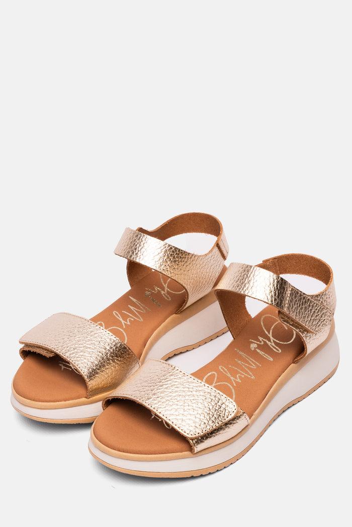 oh my sandals Sandalia Mujer Piel Selene Champán Precio ultrabajo