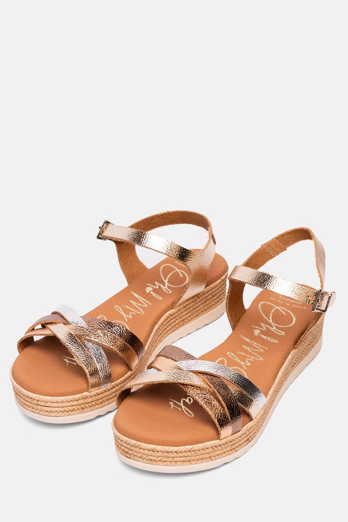 oh my sandals Sandalia Mujer Piel Zara Champán Outlet