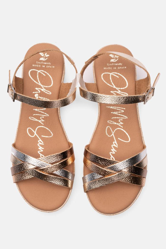 oh my sandals Sandalia Mujer Piel Zara Champán Outlet