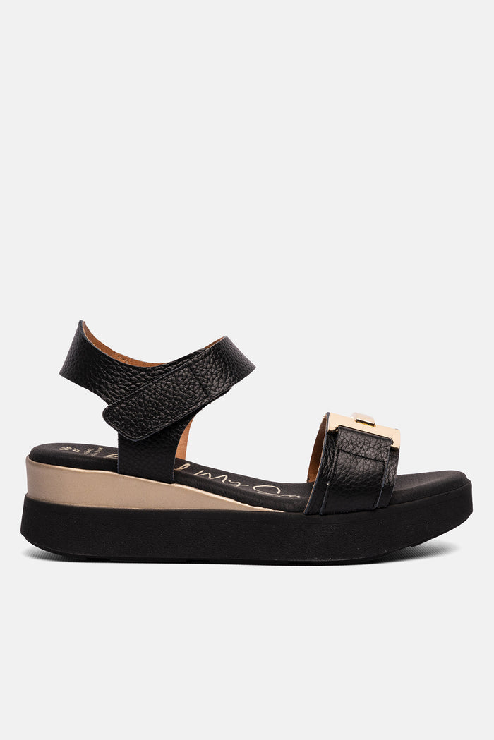 oh my sandals Sandalia Mujer Piel Vega Negro Ofertas