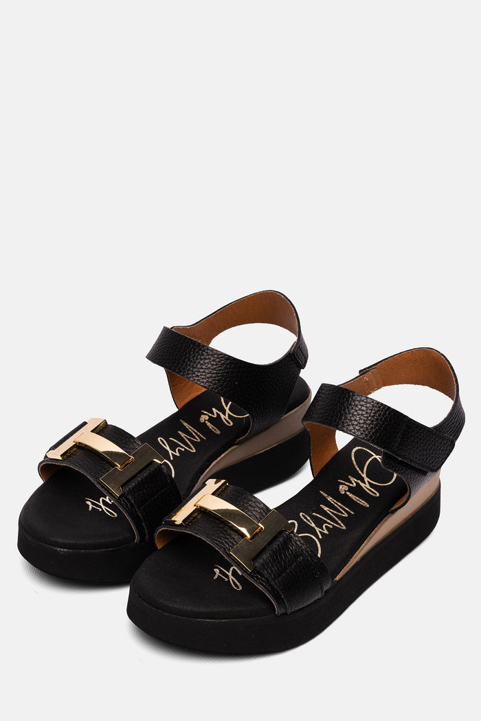 oh my sandals Sandalia Mujer Piel Vega Negro Ofertas