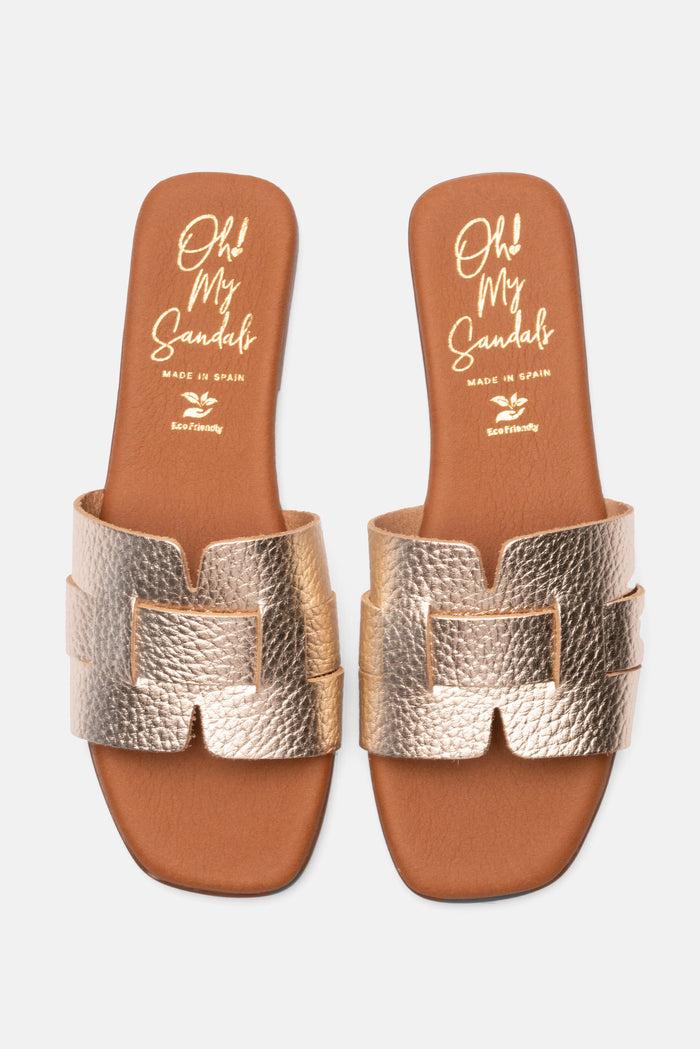 oh my sandals Sandalia Mujer Piel Alexia Champán Gran oferta