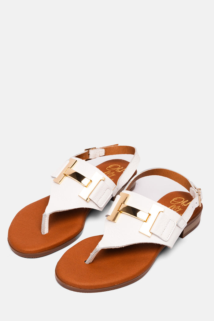 oh my sandals Sandalia Mujer Piel Gisela Blanco Ventas relámpago
