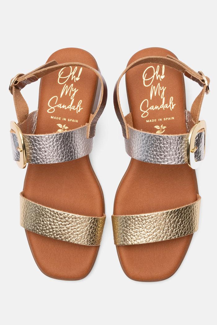 oh my sandals Sandalia Mujer Piel Malena Plata Envío gratis