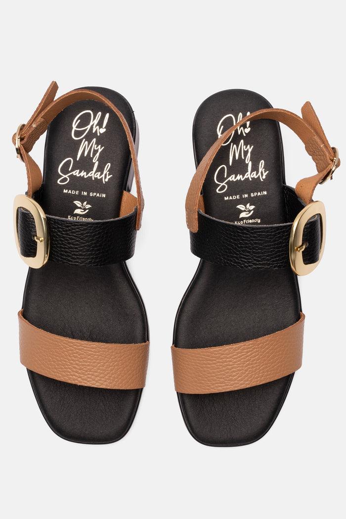 oh my sandals Sandalia Mujer Piel Malena Negro Oferta especial