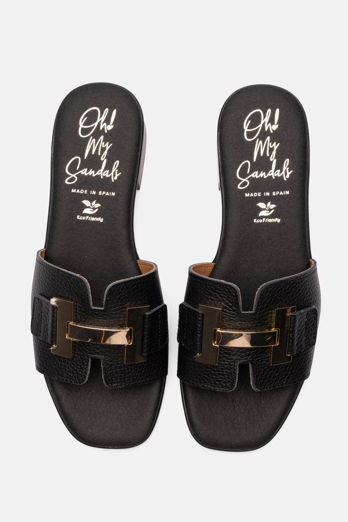 oh my sandals Sandalia Mujer Piel Kamala Negro COMPRAR AHORA