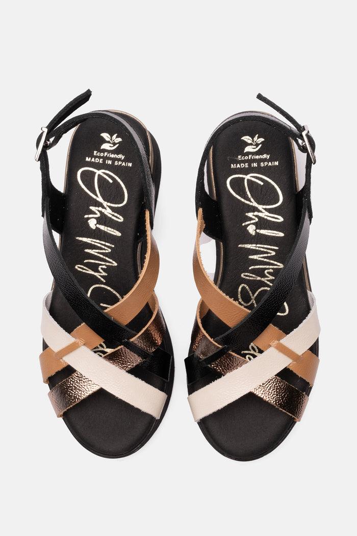 oh my sandals Sandalia Mujer Piel Úrsula Negro Solo hoy