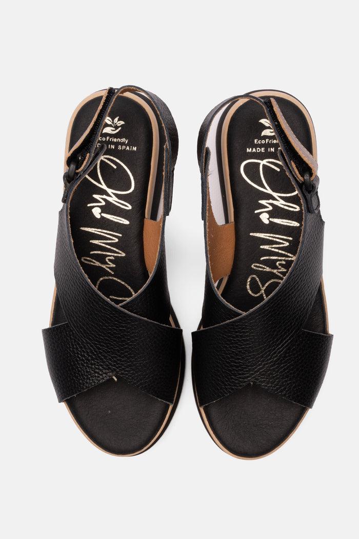 oh my sandals Sandalia Mujer Piel Soraya Negro Superdescuento