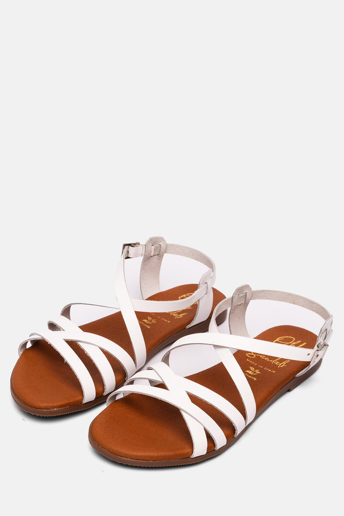 oh my sandals Sandalia Mujer Piel Brenda Blanco Ahorra y exporta