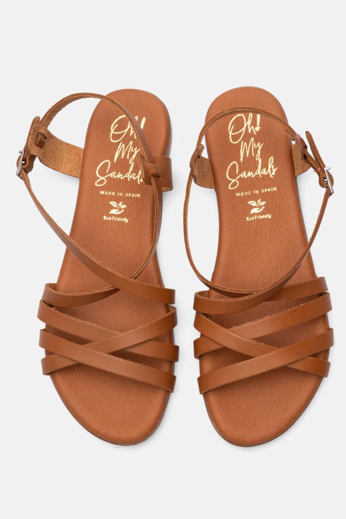 oh my sandals Sandalia Mujer Piel Brenda Roble Precios de Black Friday
