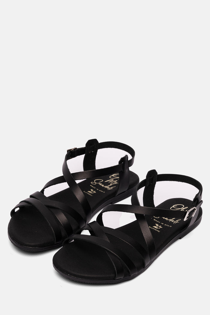 oh my sandals Sandalia Mujer Piel Brenda Negro En oferta