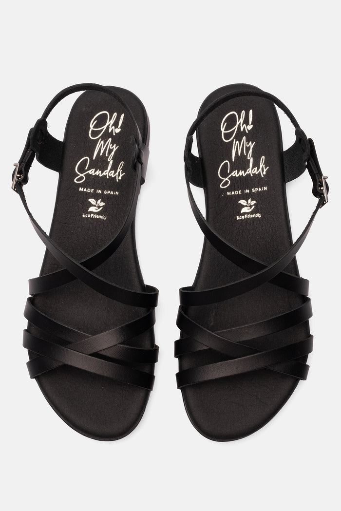 oh my sandals Sandalia Mujer Piel Brenda Negro En oferta