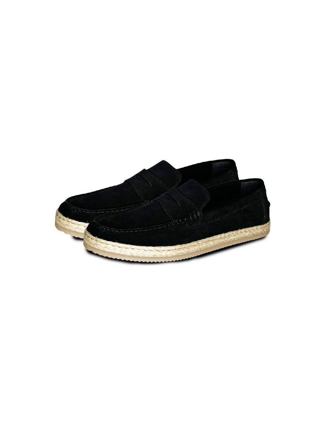 ortiz & reed Alpargatas de ante con antifaz color negro SALIL-BLACK Tienda de fábrica
