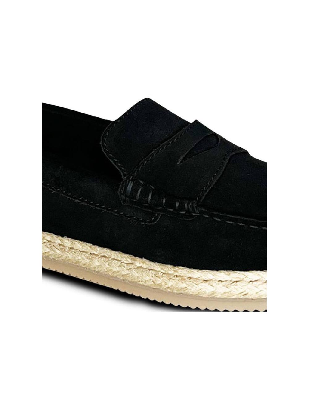 ortiz & reed Alpargatas de ante con antifaz color negro SALIL-BLACK Tienda de fábrica