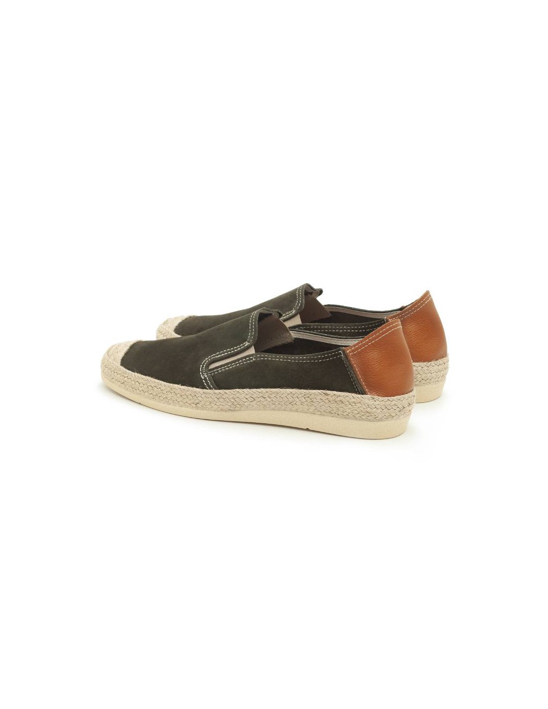 ortiz & reed Alpargatas de piel afelpado color verde SEVI-KAKI Última moda