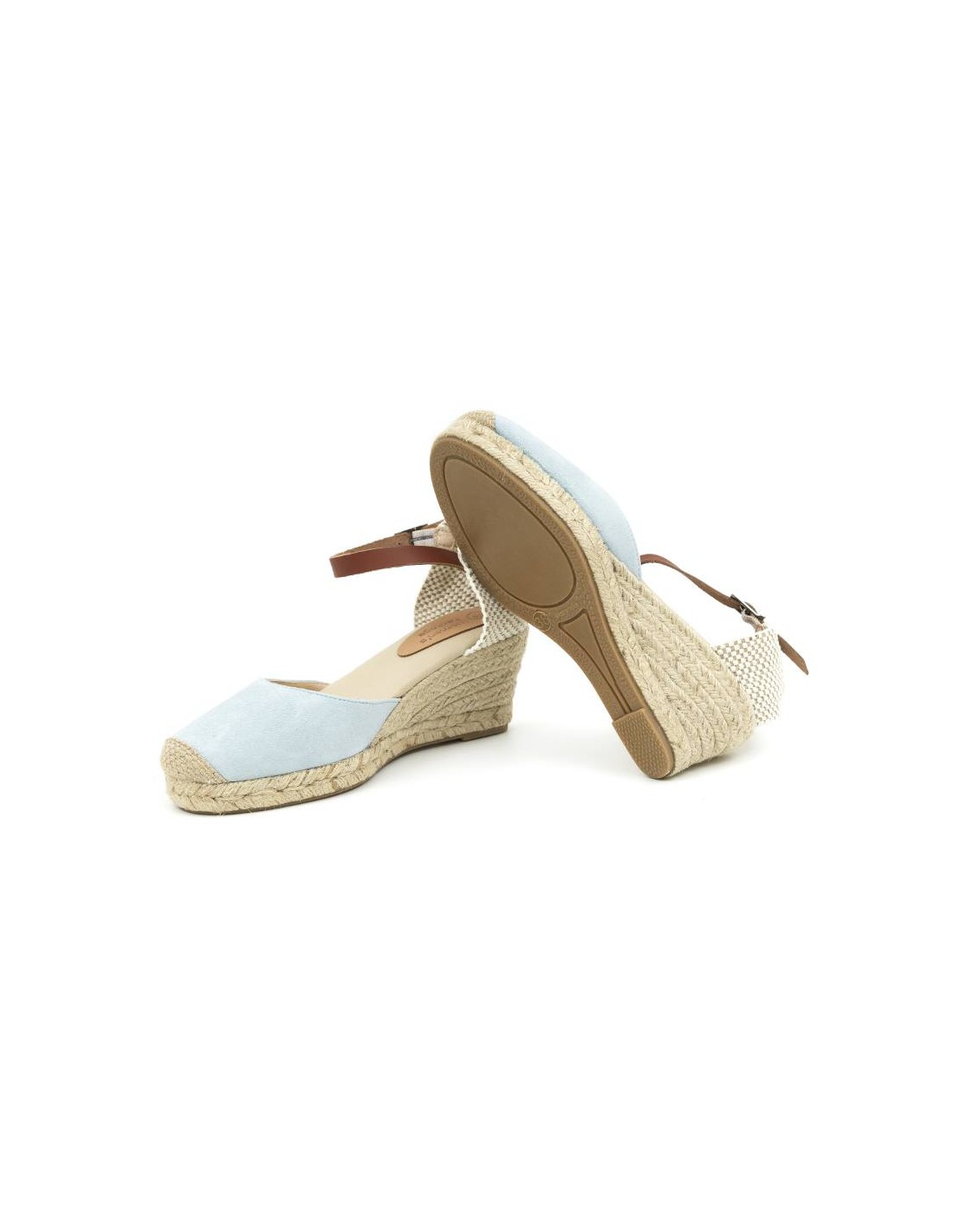 ortiz & reed Alpargatas de mujer de ante liso color azul W-AITANA-SKY Outlet