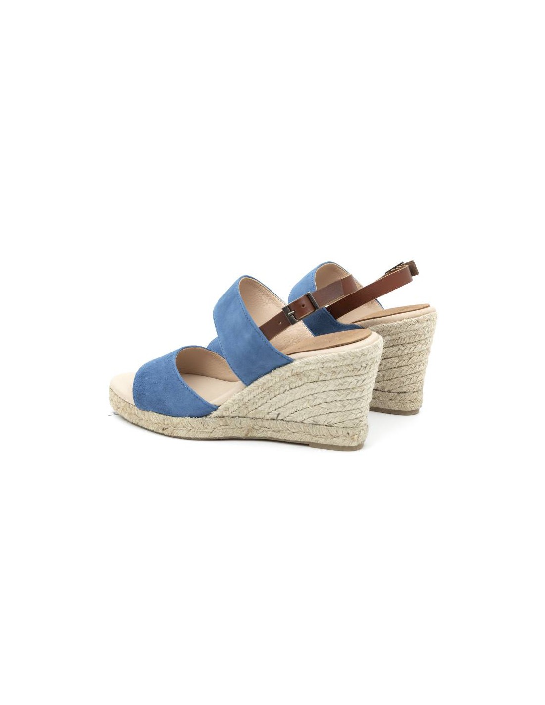 ortiz & reed Alpargatas de mujer de ante y piel liso color azul W-AHINOA-BLUE Rebajas