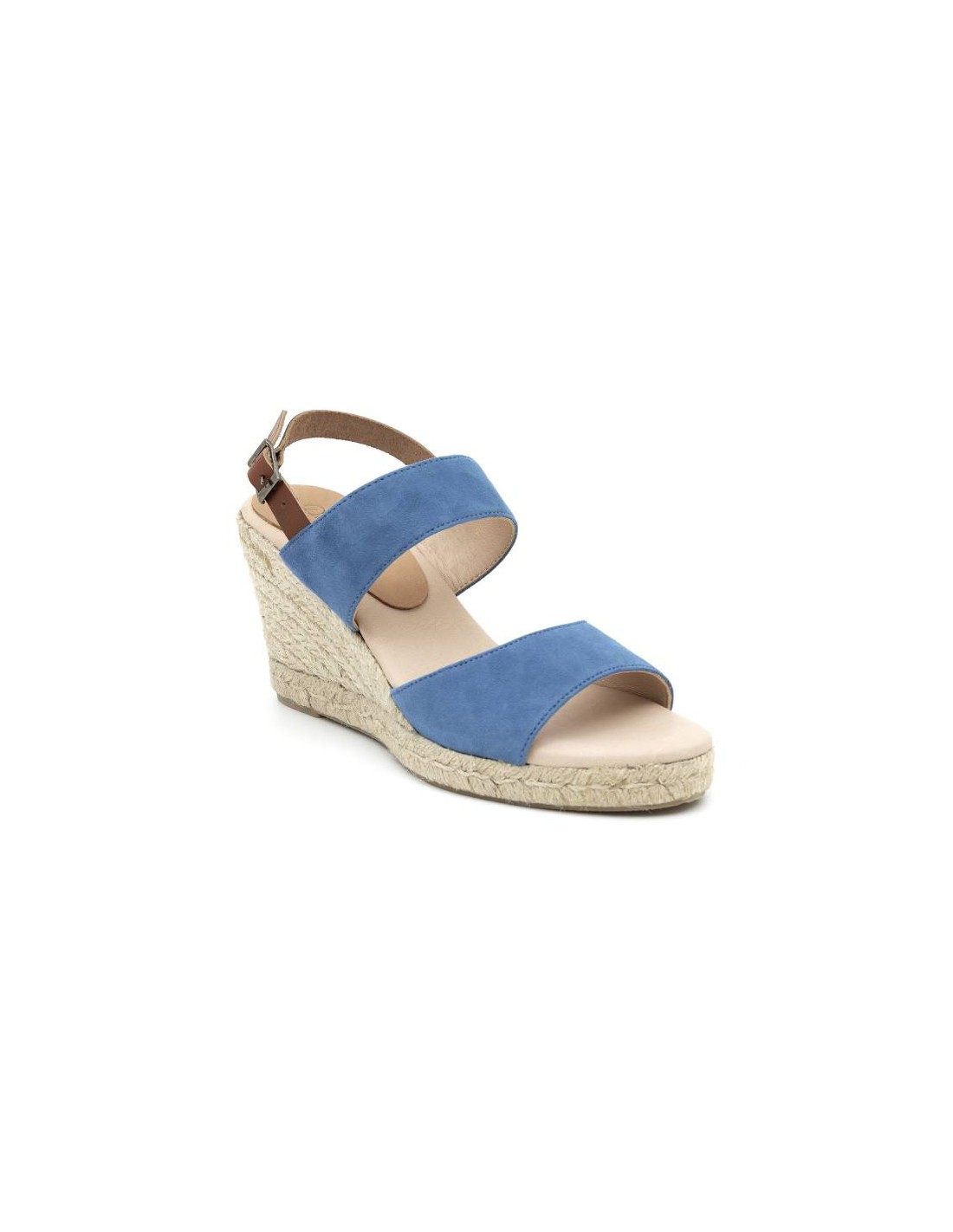 ortiz & reed Alpargatas de mujer de ante y piel liso color azul W-AHINOA-BLUE Rebajas