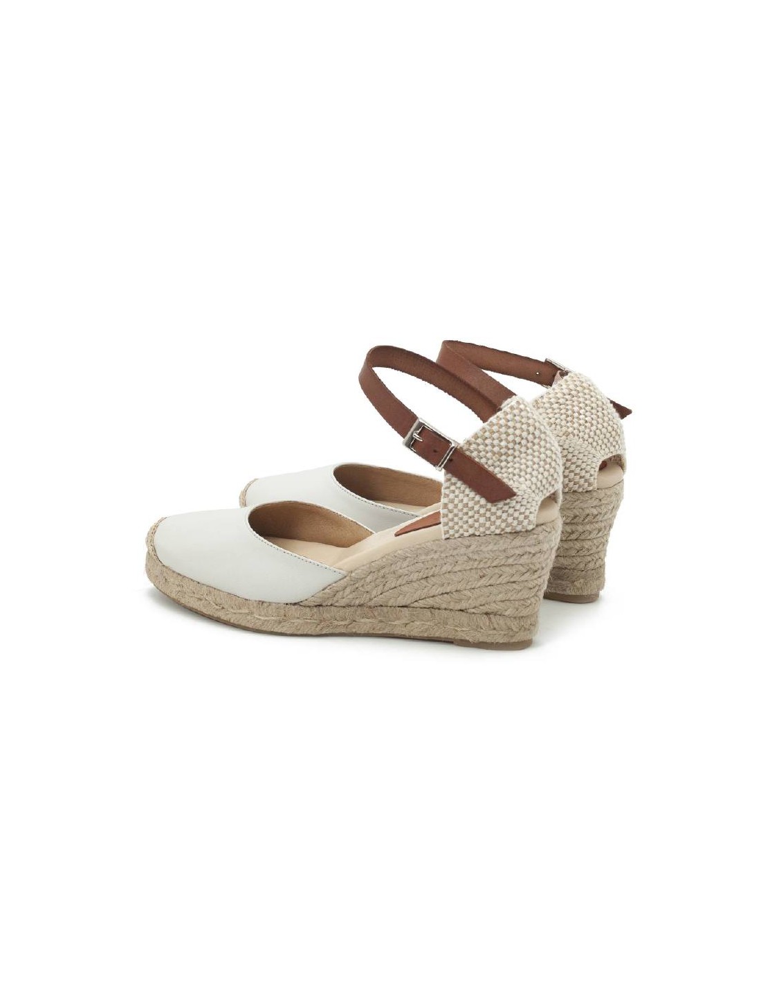 ortiz & reed Alpargatas de mujer de ante y piel liso color blanco W-NATANA-BLANCO Ofertas