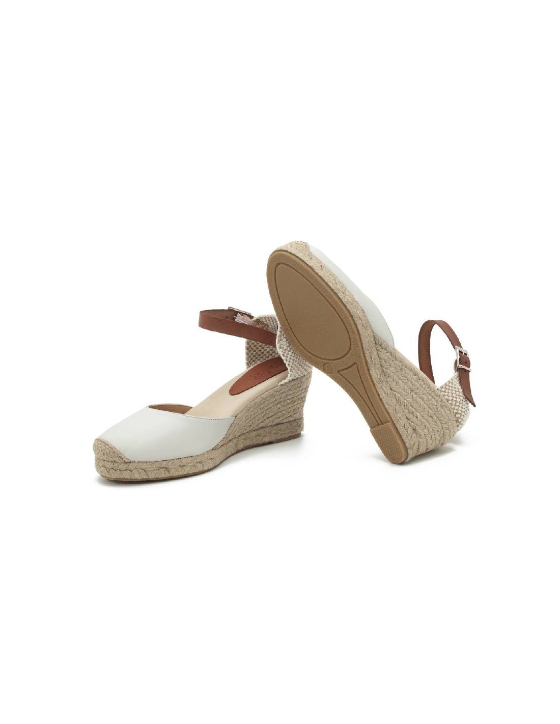 ortiz & reed Alpargatas de mujer de ante y piel liso color blanco W-NATANA-BLANCO Ofertas