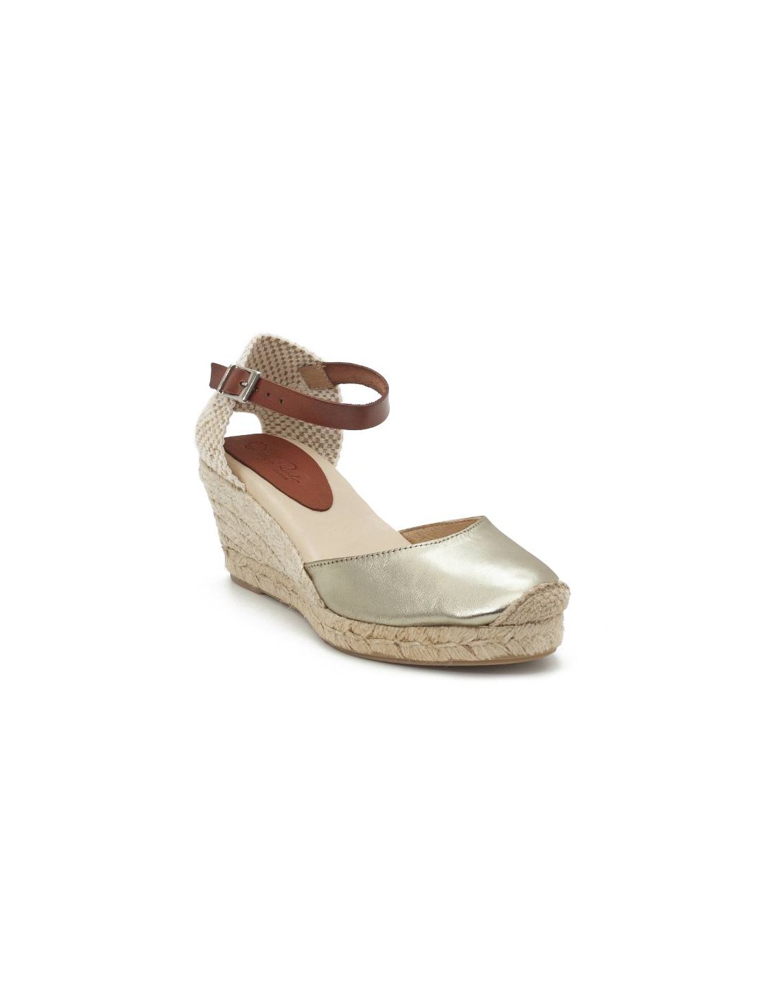 ortiz & reed Alpargatas de mujer de ante y piel liso color blanco W-NATANA-CHAMPAGNE Venta caliente