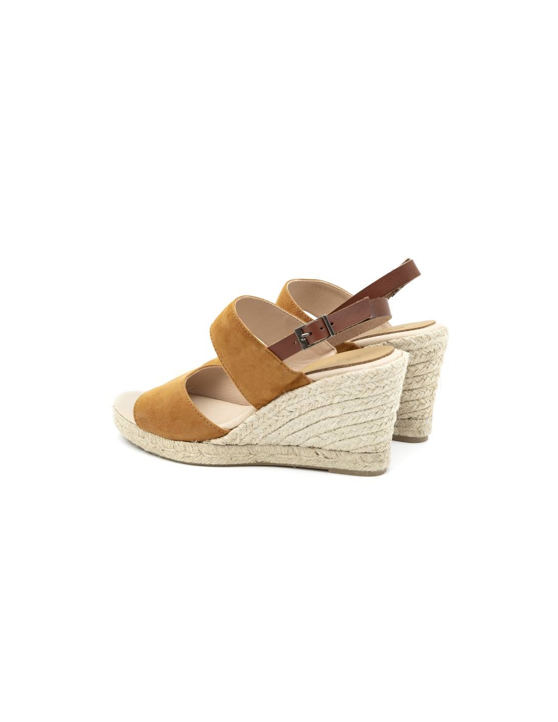 ortiz & reed Alpargatas de mujer de ante y piel liso color cuero W-AHINOA-CUERO En oferta