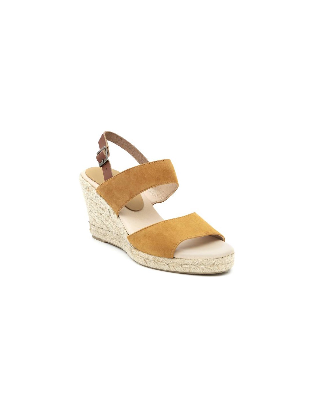 ortiz & reed Alpargatas de mujer de ante y piel liso color cuero W-AHINOA-CUERO En oferta