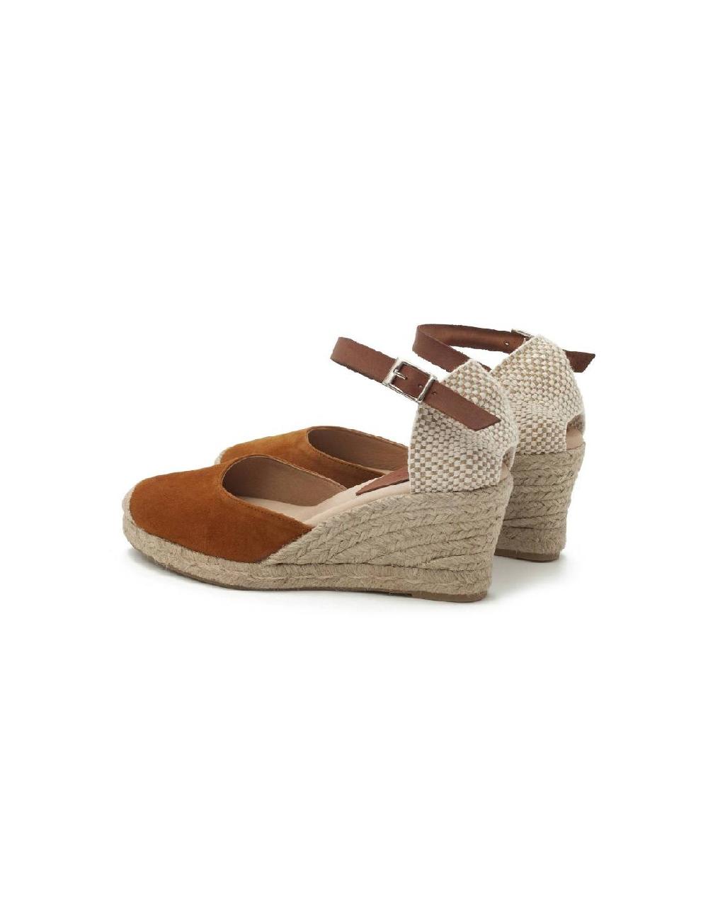 ortiz & reed Alpargatas de mujer de ante y piel liso color cuero W-AITANA-TAN Gran oferta