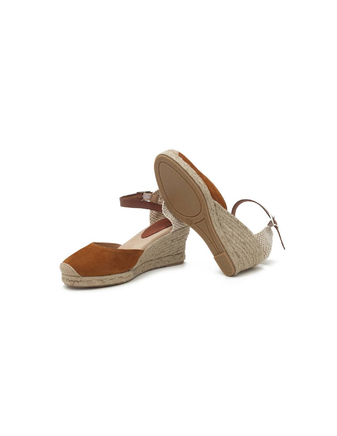 ortiz & reed Alpargatas de mujer de ante y piel liso color cuero W-AITANA-TAN Gran oferta