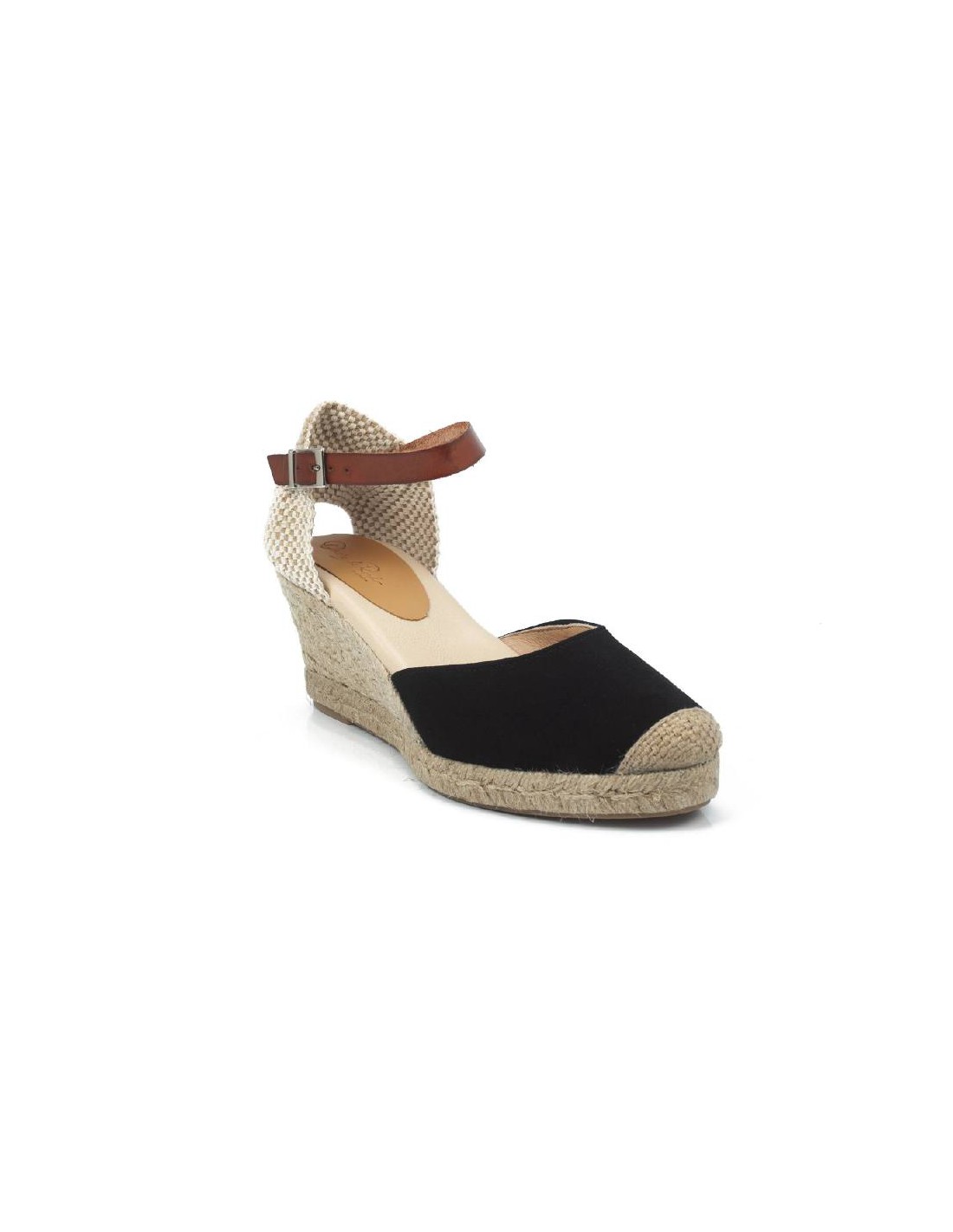 ortiz & reed Alpargatas de mujer de ante y piel liso color negro W-AITANA-NEGRO Rebajas baratas