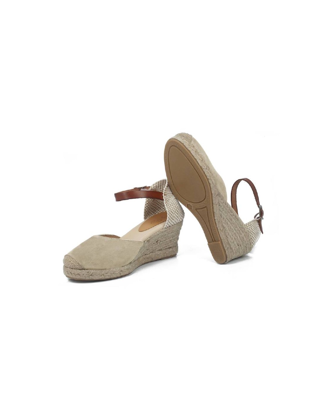 ortiz & reed Alpargatas de mujer de piel afelpado color beige W-AFELA-BEIGE Rebajas de fábrica
