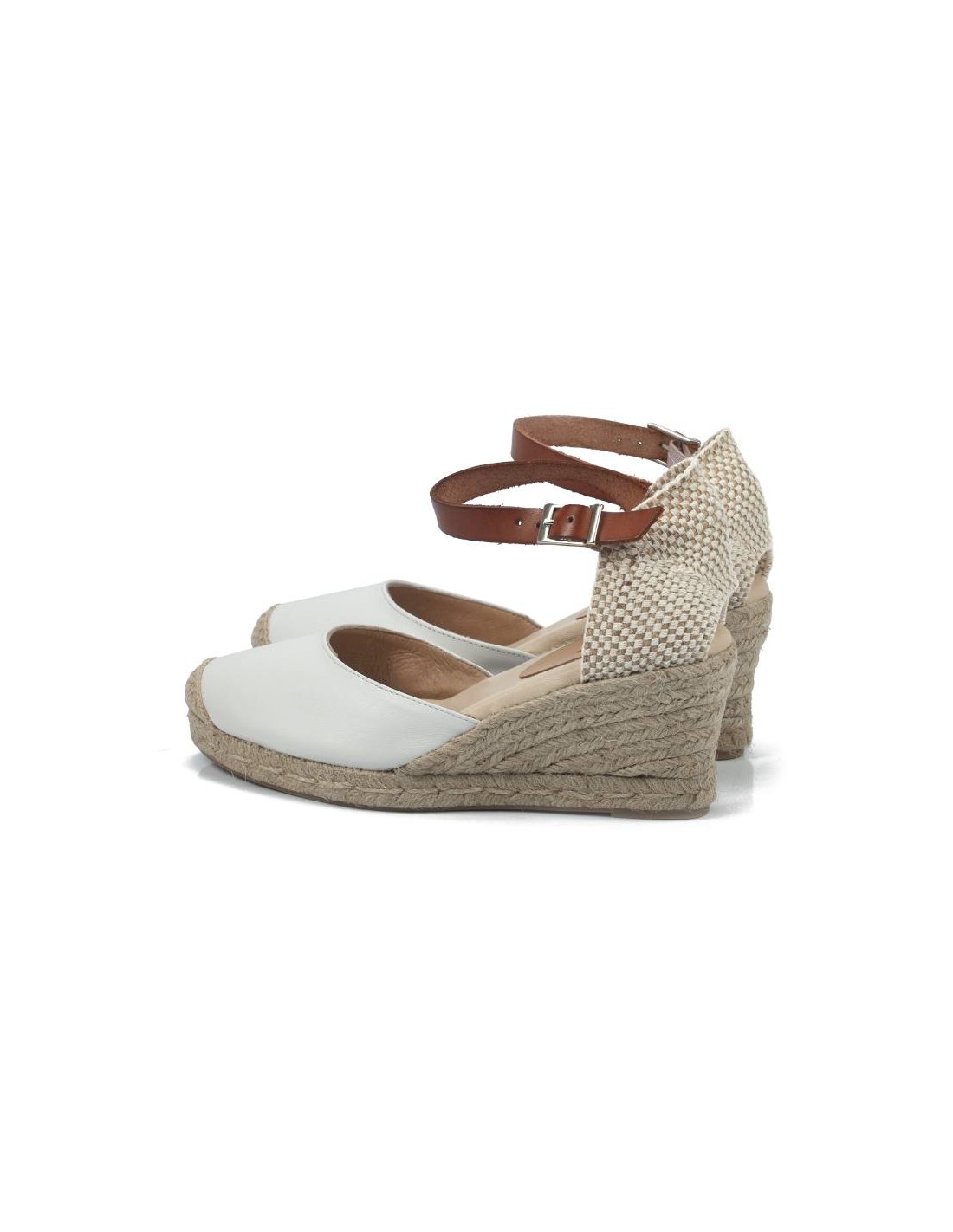 ortiz & reed Alpargatas de mujer de piel liso color blanco W-AITANA-HIELO Los más vendidos