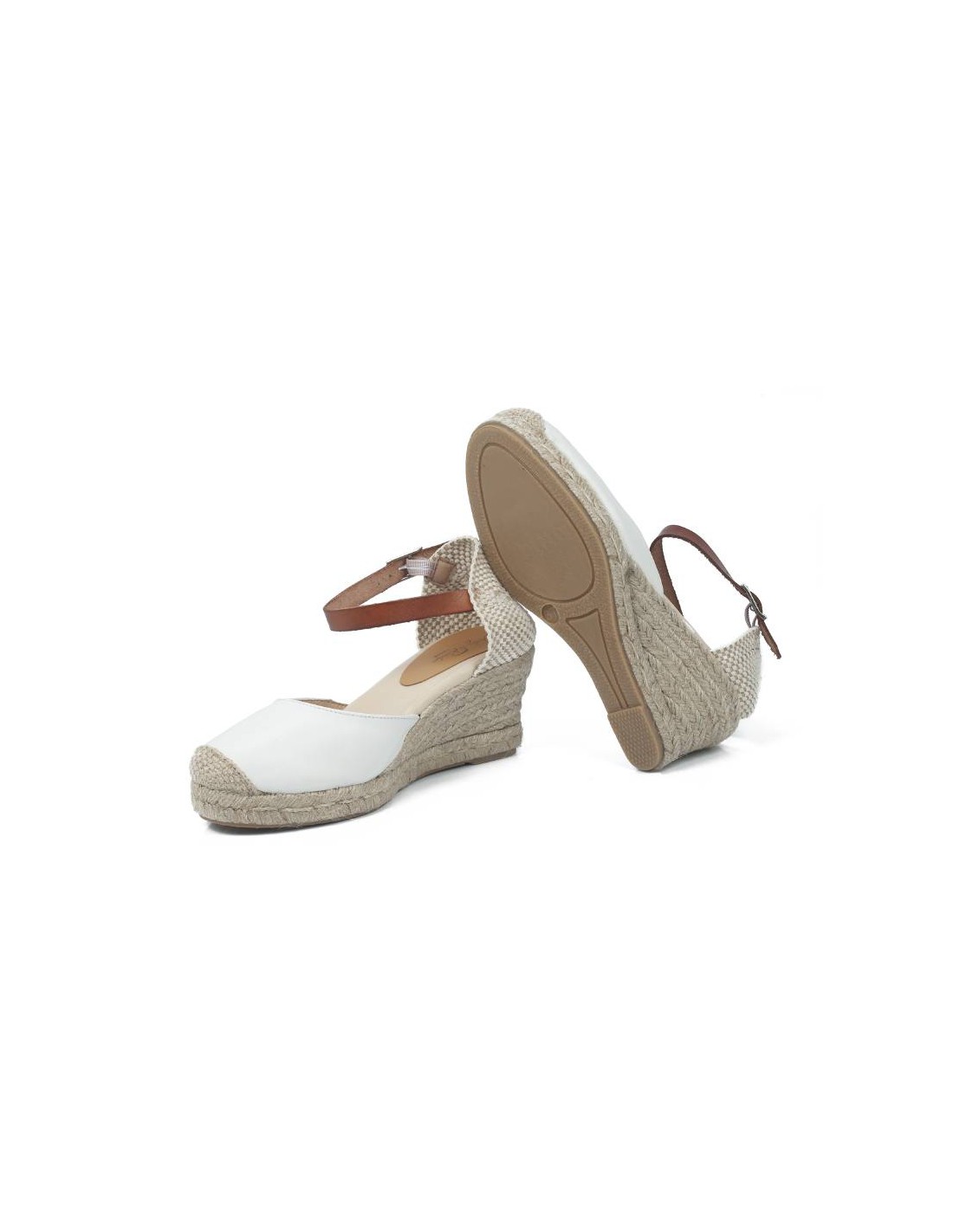 ortiz & reed Alpargatas de mujer de piel liso color blanco W-AITANA-HIELO Los más vendidos