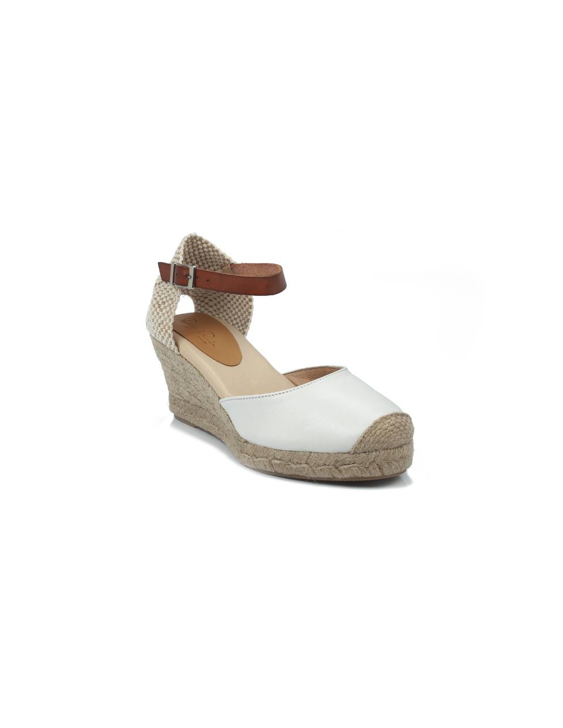 ortiz & reed Alpargatas de mujer de piel liso color blanco W-AITANA-HIELO Los más vendidos