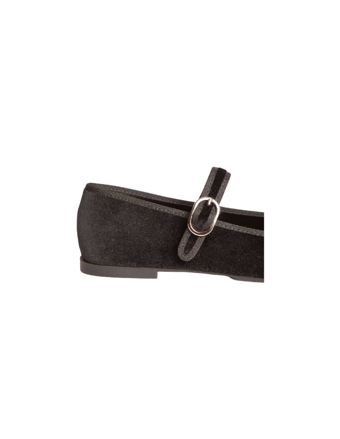 ortiz & reed Bailarina de terciopelo con borde ribeteado color negro W-CATIMOR-BLACK Ventas relámpago