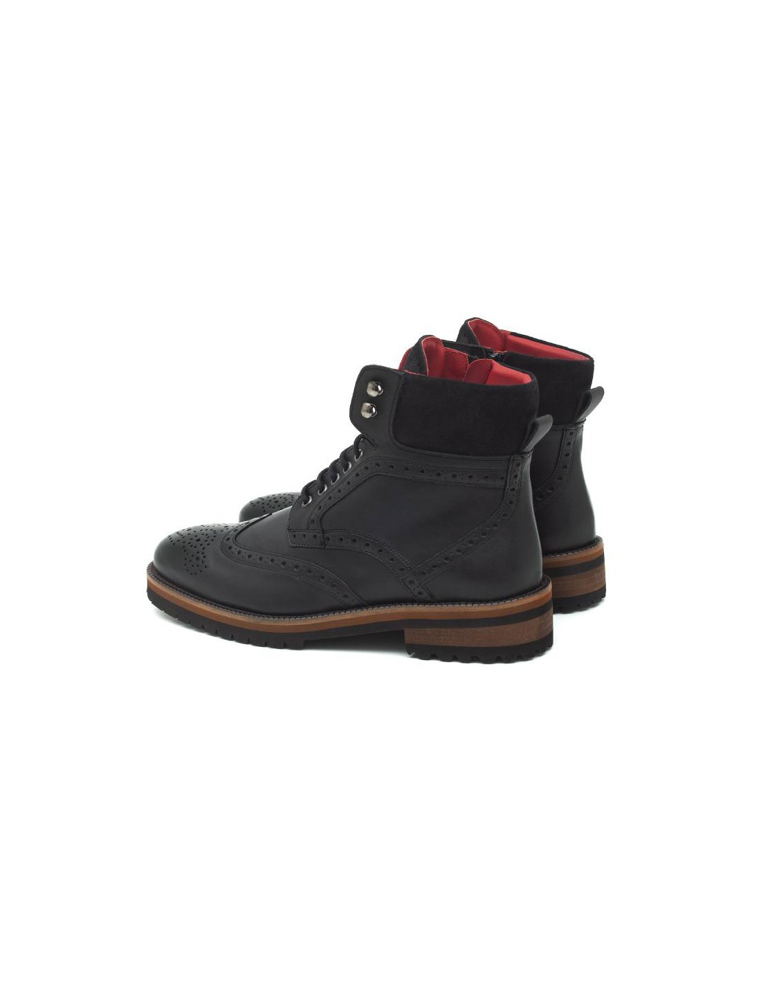 ortiz & reed Botín de piel acabado a mano color negro CRALPE-NEGRO En oferta