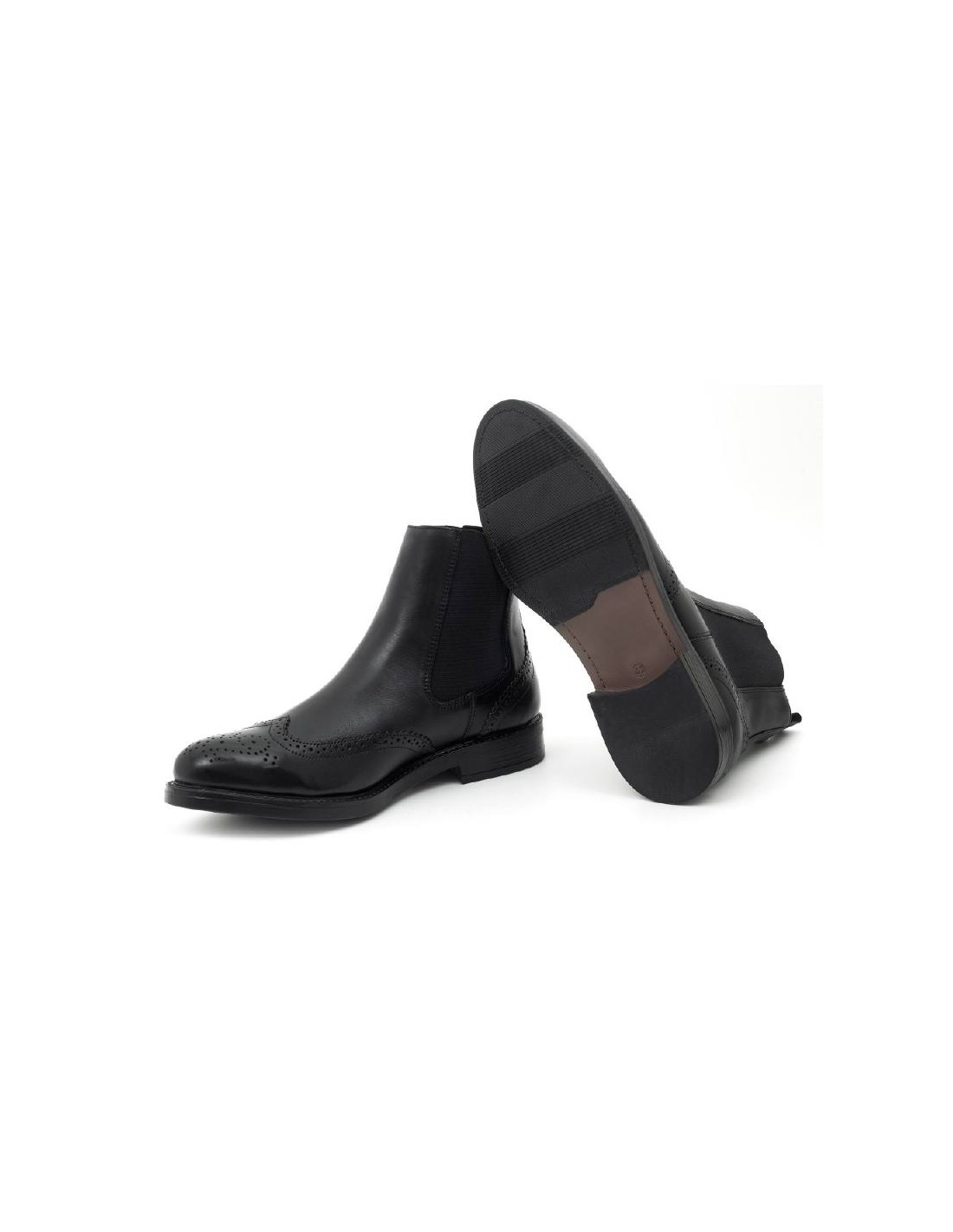 ortiz & reed Botín de piel acabado a mano color negro PATRIFIO-NEGRO Ofertas de temporada
