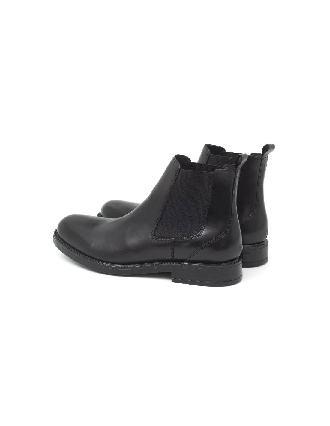 ortiz & reed Botín de piel acabado a mano color negro PAVLEN-NEGRO Ofertas especiales