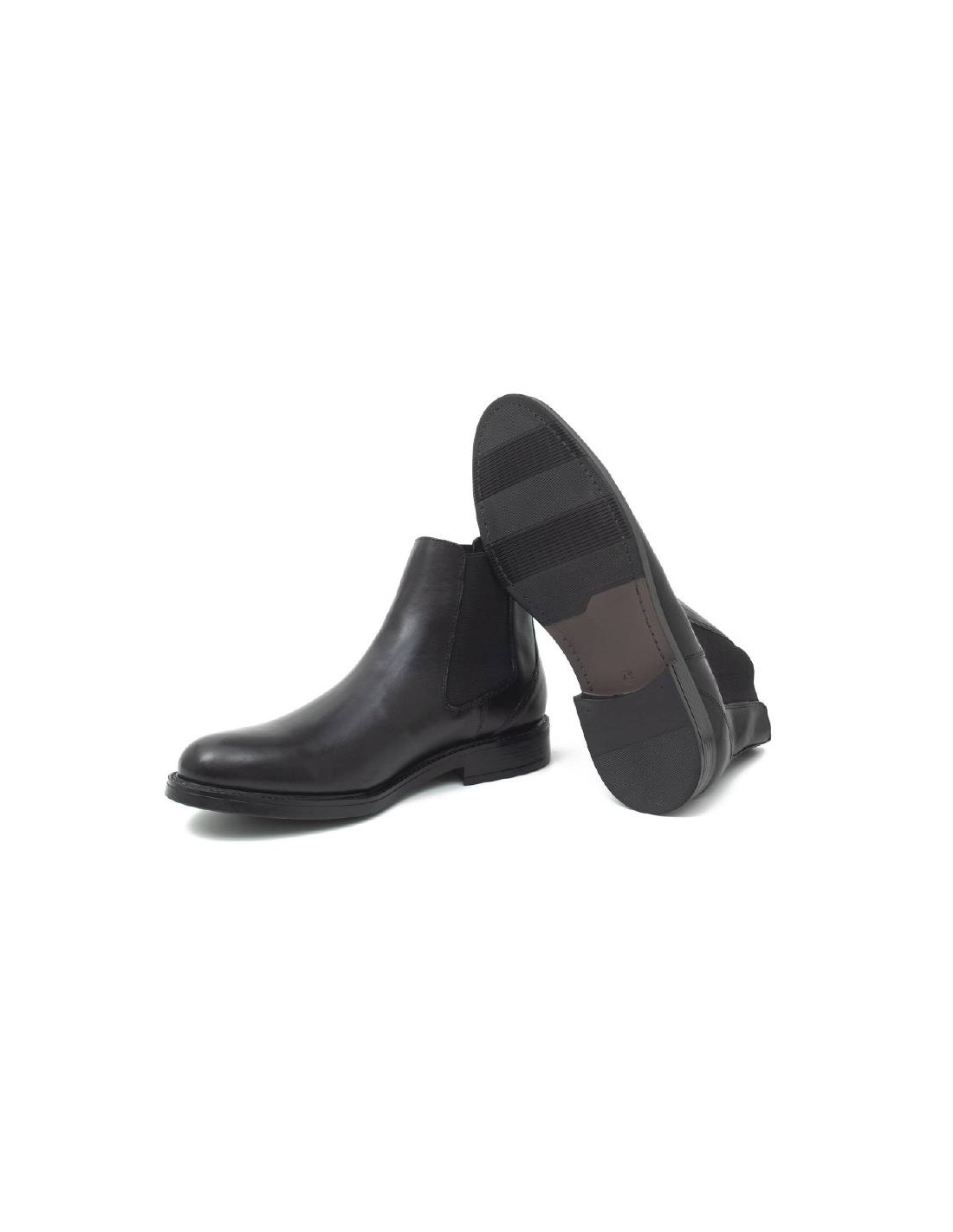 ortiz & reed Botín de piel acabado a mano color negro PAVLEN-NEGRO Ofertas especiales
