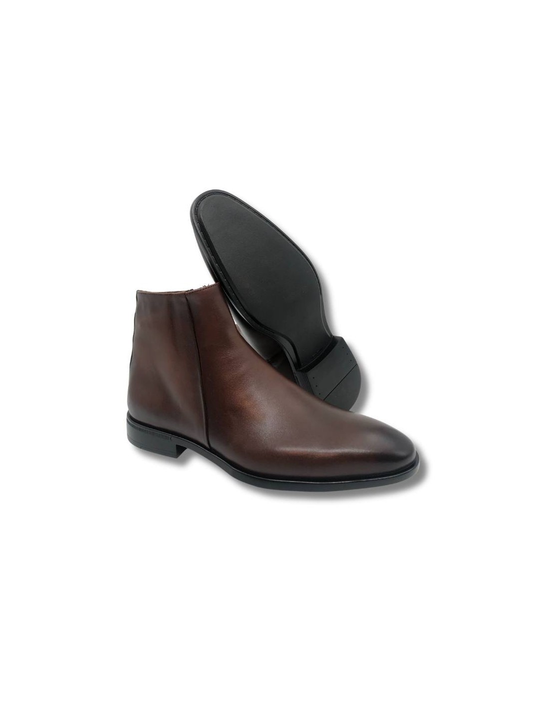 ortiz & reed Botín de piel con cremallera color cuero Outlet online