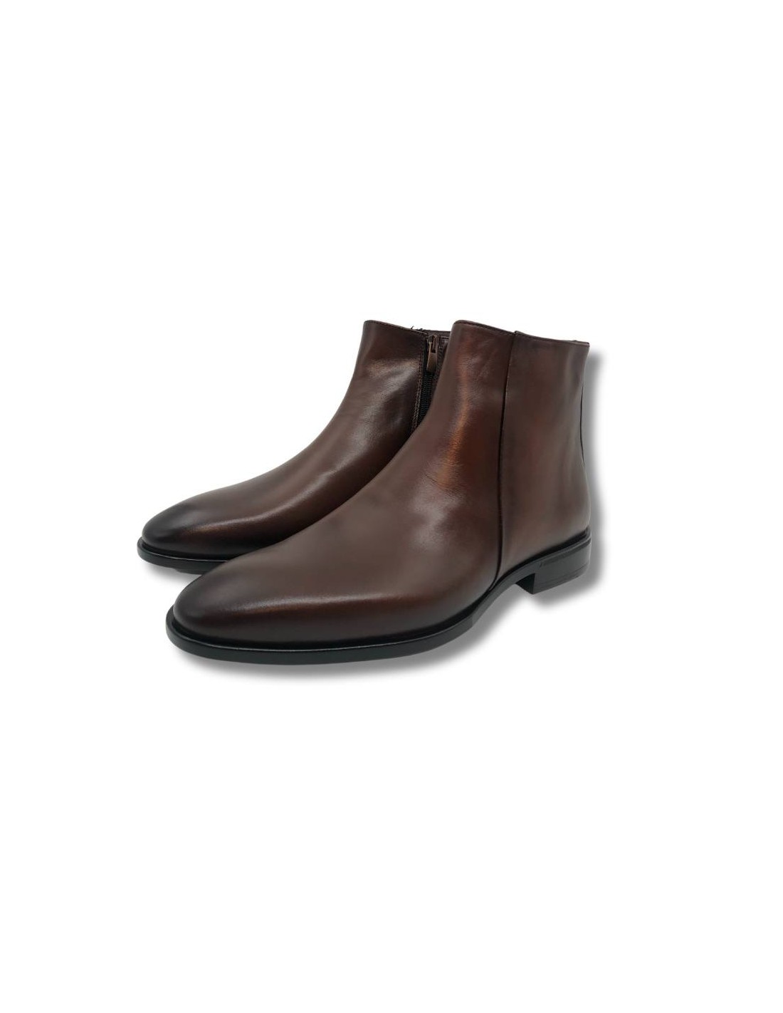 ortiz & reed Botín de piel con cremallera color cuero Outlet online