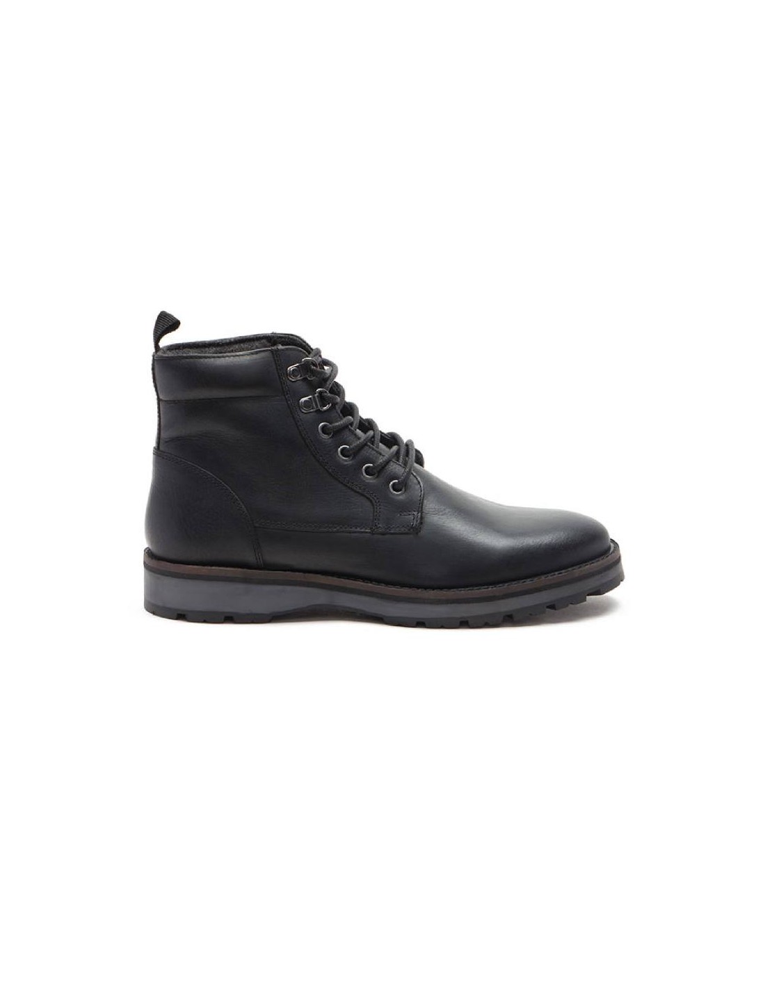 ortiz & reed Botín de piel con cremallera color cuero TOLOR-BLACK Rebajas